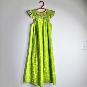 Vintage Vive La Fête Rags Land Girl’s Smocked Watermelon Polkadot Dress
